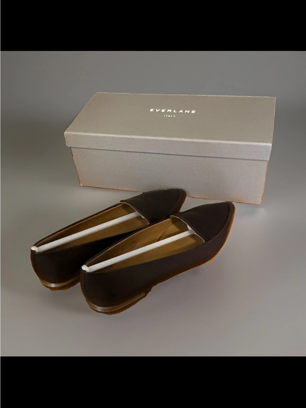 Everlane New with Box Women's Brown Leather Cap Toe Pointed Slip-On Flats 8.5